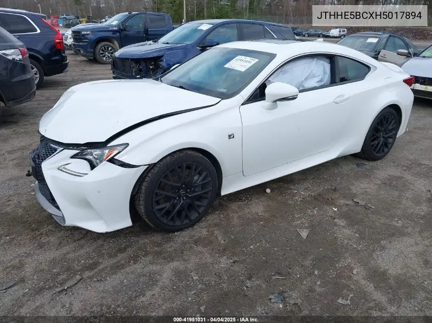 2017 Lexus Rc 350 VIN: JTHHE5BCXH5017894 Lot: 41951031