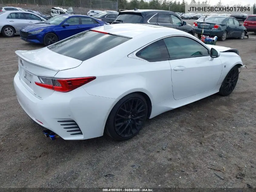 2017 Lexus Rc 350 VIN: JTHHE5BCXH5017894 Lot: 41951031