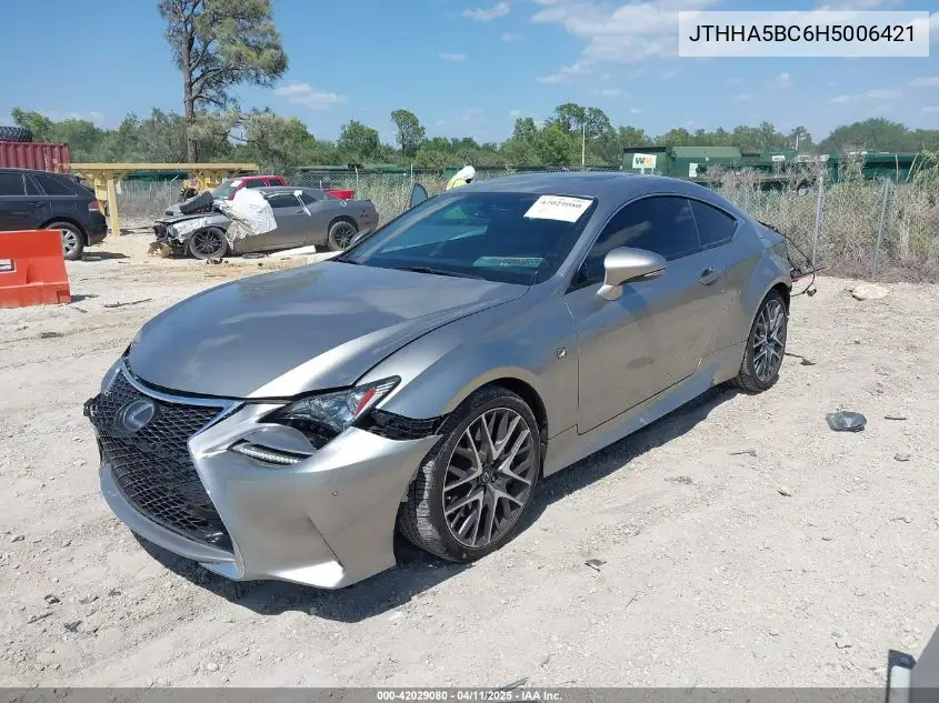 2017 Lexus Rc 200T VIN: JTHHA5BC6H5006421 Lot: 42029080