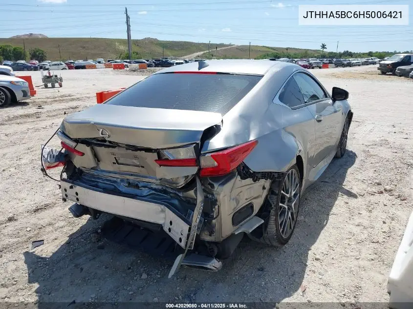 2017 Lexus Rc 200T VIN: JTHHA5BC6H5006421 Lot: 42029080