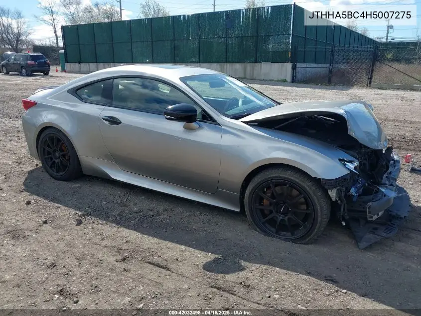 2017 Lexus Rc 200T VIN: JTHHA5BC4H5007275 Lot: 42032498