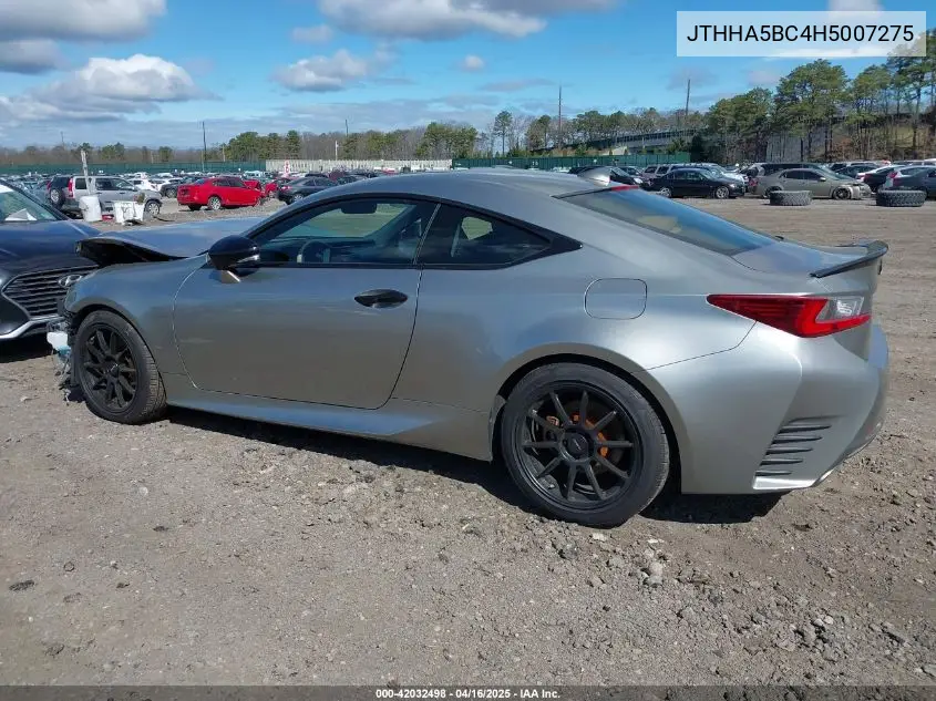2017 Lexus Rc 200T VIN: JTHHA5BC4H5007275 Lot: 42032498