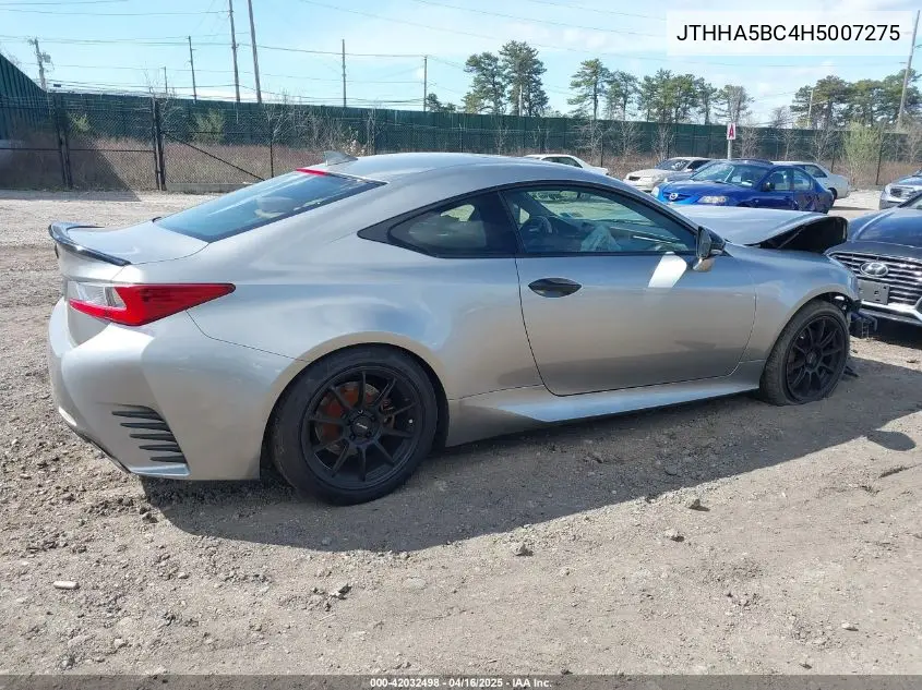 2017 Lexus Rc 200T VIN: JTHHA5BC4H5007275 Lot: 42032498