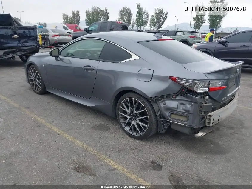 2017 Lexus Rc 200T VIN: JTHHA5BC4H5007678 Lot: 42084247
