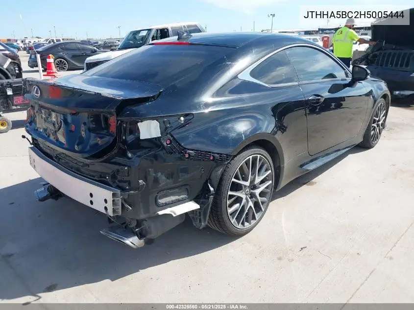 2017 Lexus Rc 200T VIN: JTHHA5BC2H5005444 Lot: 42325560