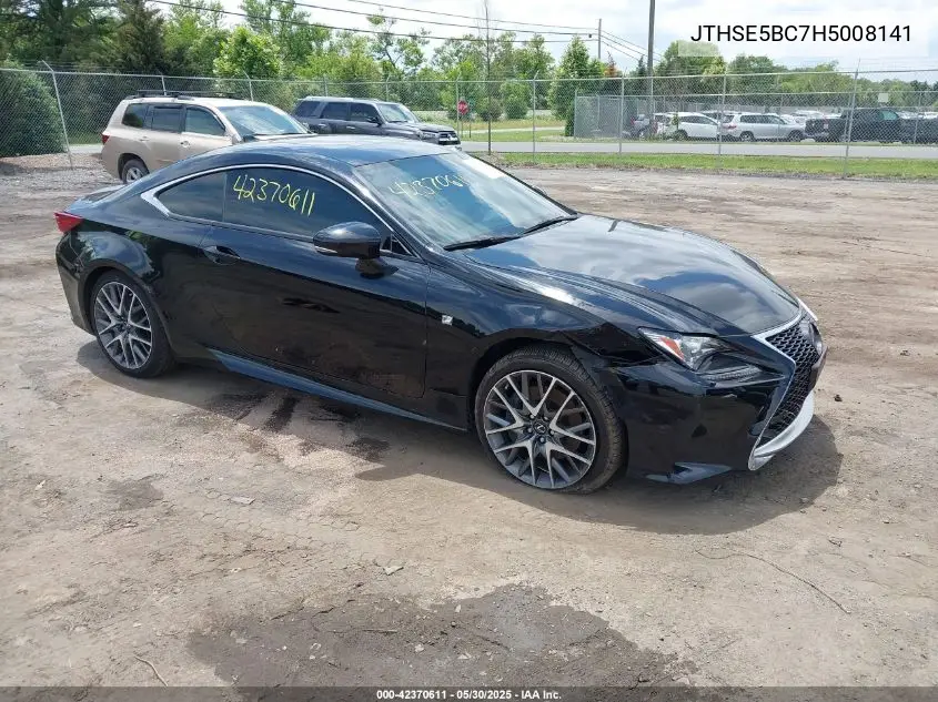 2017 Lexus Rc 350 VIN: JTHSE5BC7H5008141 Lot: 42370611