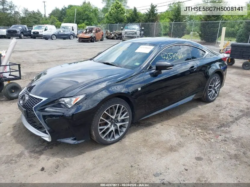 2017 Lexus Rc 350 VIN: JTHSE5BC7H5008141 Lot: 42370611