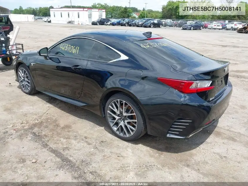 2017 Lexus Rc 350 VIN: JTHSE5BC7H5008141 Lot: 42370611
