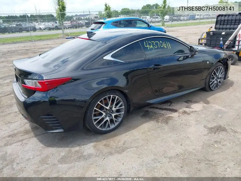 2017 Lexus Rc 350 VIN: JTHSE5BC7H5008141 Lot: 42370611