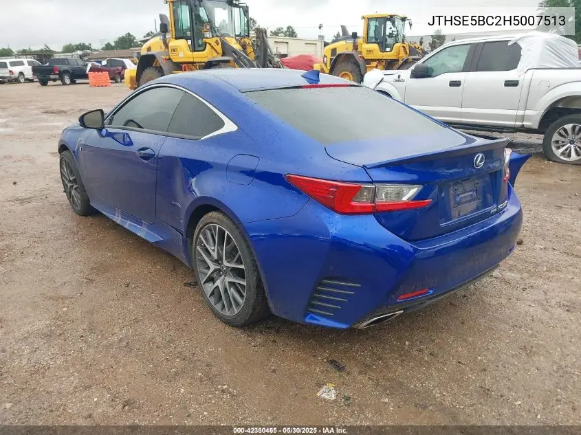 2017 Lexus Rc 350 VIN: JTHSE5BC2H5007513 Lot: 42380465