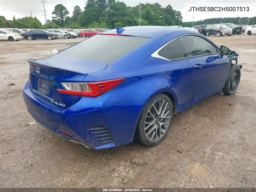 2017 Lexus Rc 350 VIN: JTHSE5BC2H5007513 Lot: 42380465