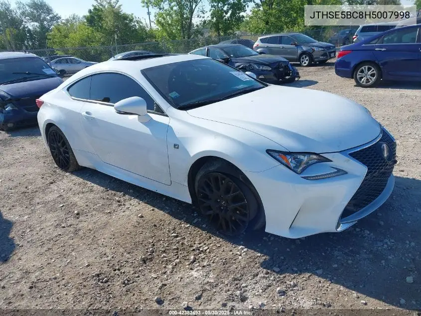 2017 Lexus Rc 350 VIN: JTHSE5BC8H5007998 Lot: 42382493