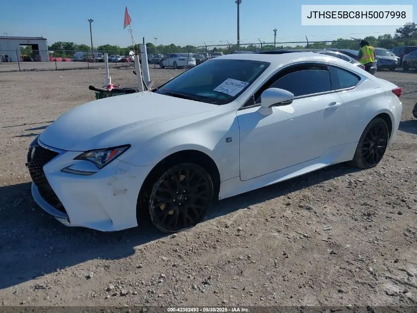 2017 Lexus Rc 350 VIN: JTHSE5BC8H5007998 Lot: 42382493
