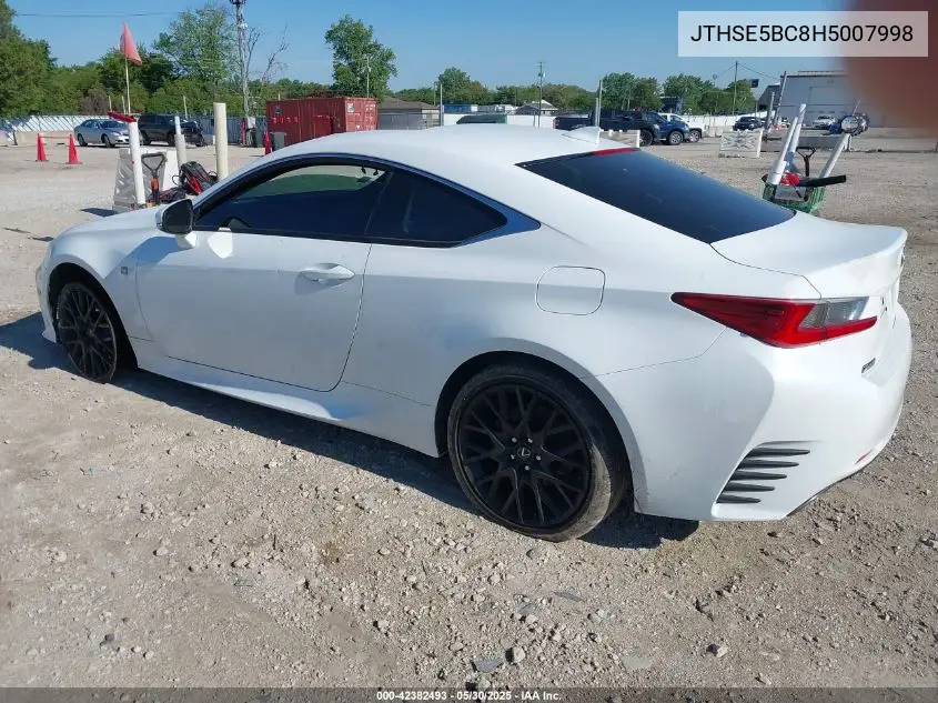 2017 Lexus Rc 350 VIN: JTHSE5BC8H5007998 Lot: 42382493