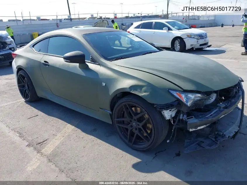 2017 Lexus Rc 350 VIN: JTHHE5BC6H5017729 Lot: 42453314