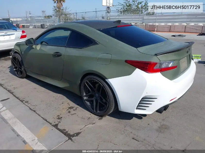 2017 Lexus Rc 350 VIN: JTHHE5BC6H5017729 Lot: 42453314