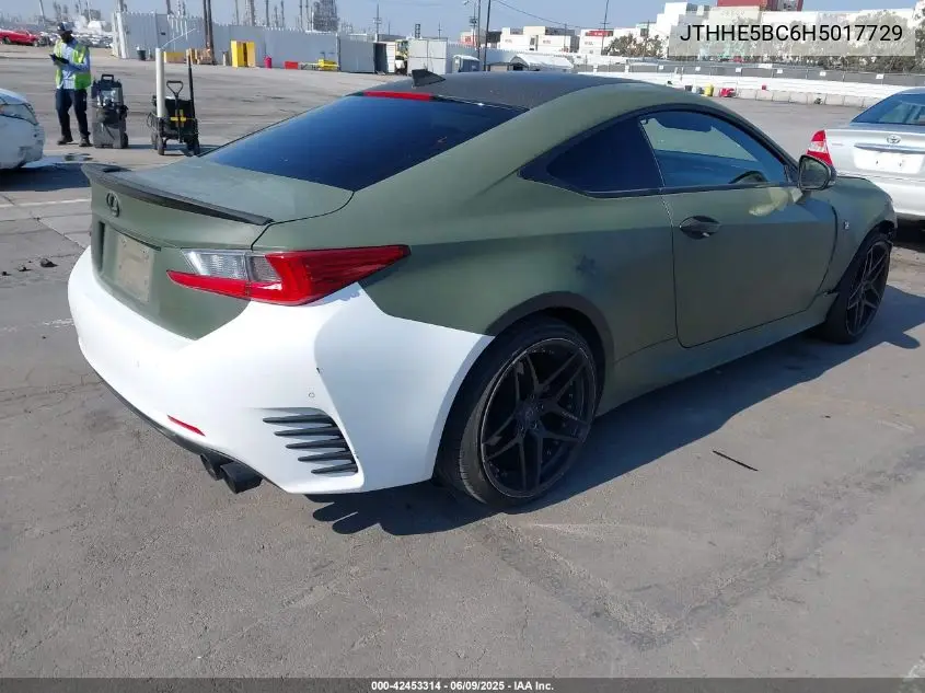 2017 Lexus Rc 350 VIN: JTHHE5BC6H5017729 Lot: 42453314