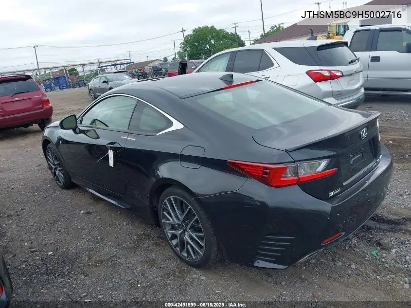 2017 Lexus Rc 300 VIN: JTHSM5BC9H5002716 Lot: 42491599