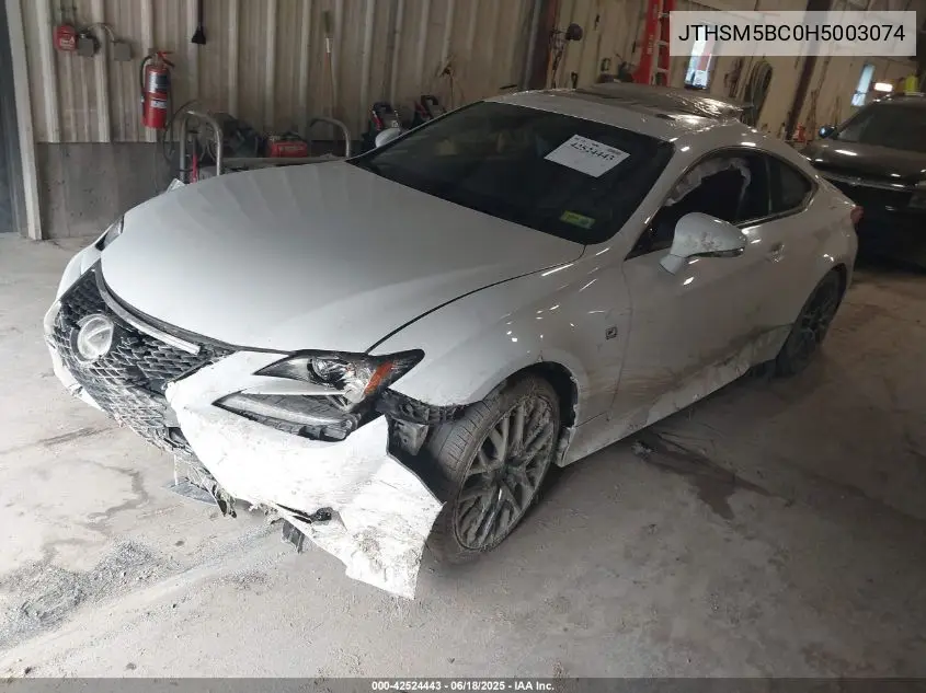 2017 Lexus Rc 300 VIN: JTHSM5BC0H5003074 Lot: 42524443