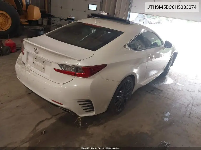 2017 Lexus Rc 300 VIN: JTHSM5BC0H5003074 Lot: 42524443