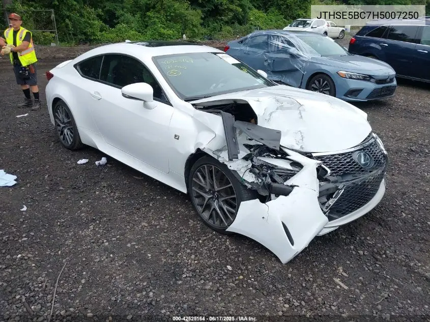 2017 Lexus Rc 350 VIN: JTHSE5BC7H5007250 Lot: 42525164