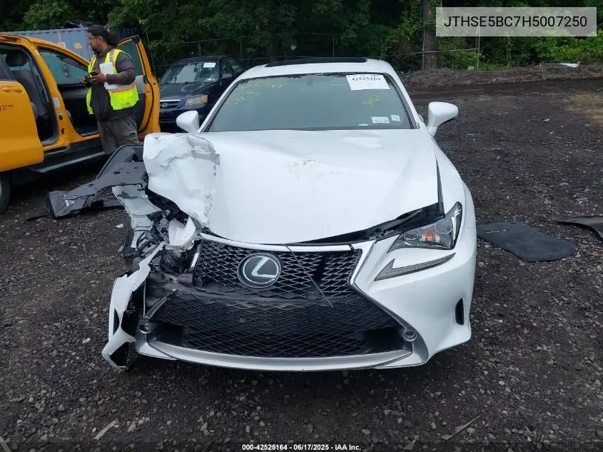 2017 Lexus Rc 350 VIN: JTHSE5BC7H5007250 Lot: 42525164