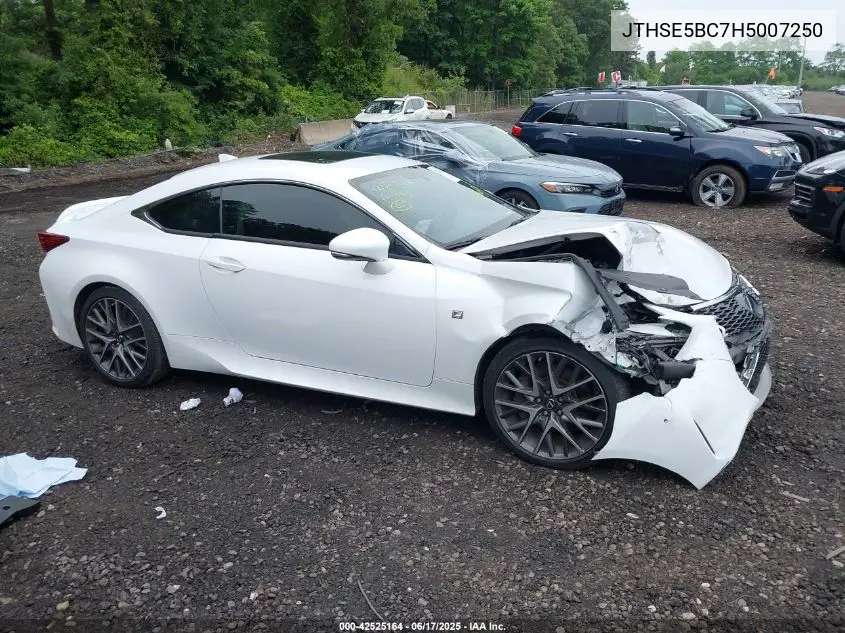 2017 Lexus Rc 350 VIN: JTHSE5BC7H5007250 Lot: 42525164