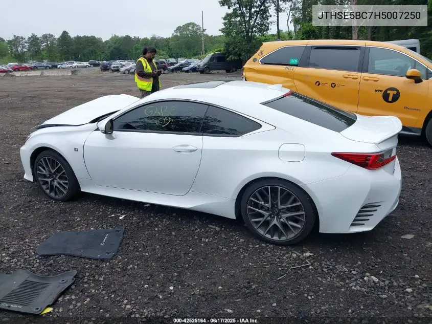 2017 Lexus Rc 350 VIN: JTHSE5BC7H5007250 Lot: 42525164