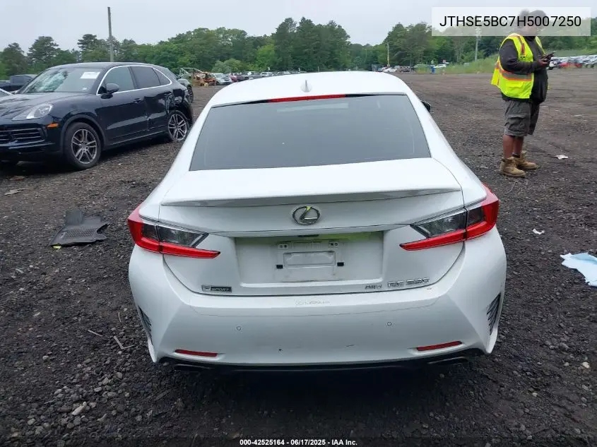 2017 Lexus Rc 350 VIN: JTHSE5BC7H5007250 Lot: 42525164
