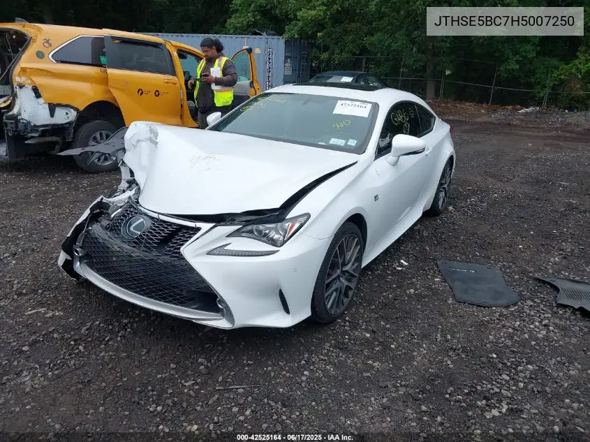 2017 Lexus Rc 350 VIN: JTHSE5BC7H5007250 Lot: 42525164