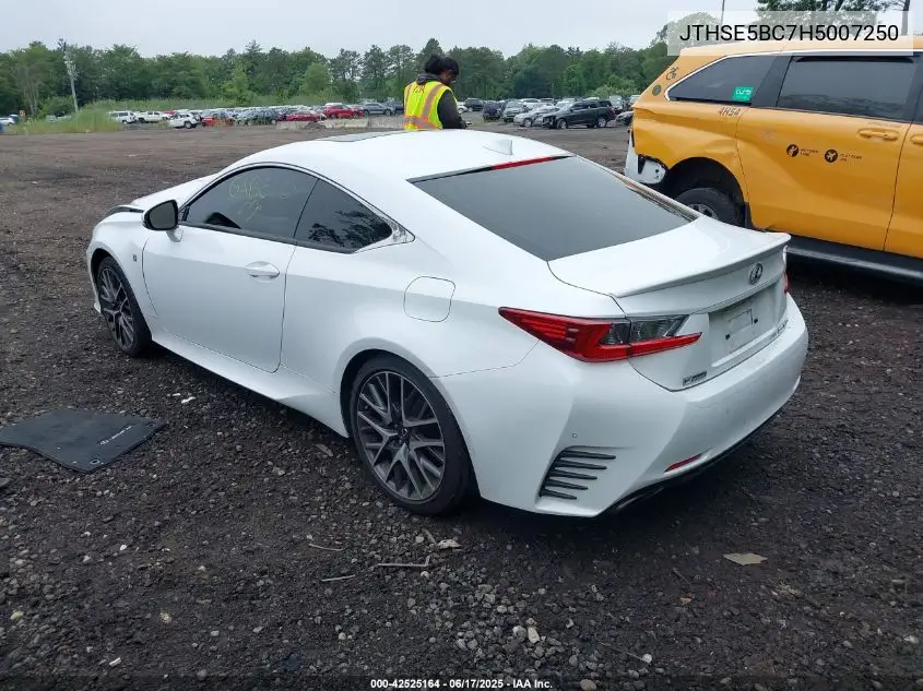 2017 Lexus Rc 350 VIN: JTHSE5BC7H5007250 Lot: 42525164