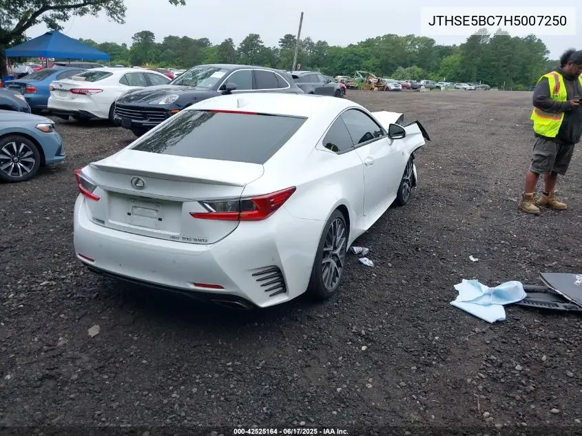 2017 Lexus Rc 350 VIN: JTHSE5BC7H5007250 Lot: 42525164