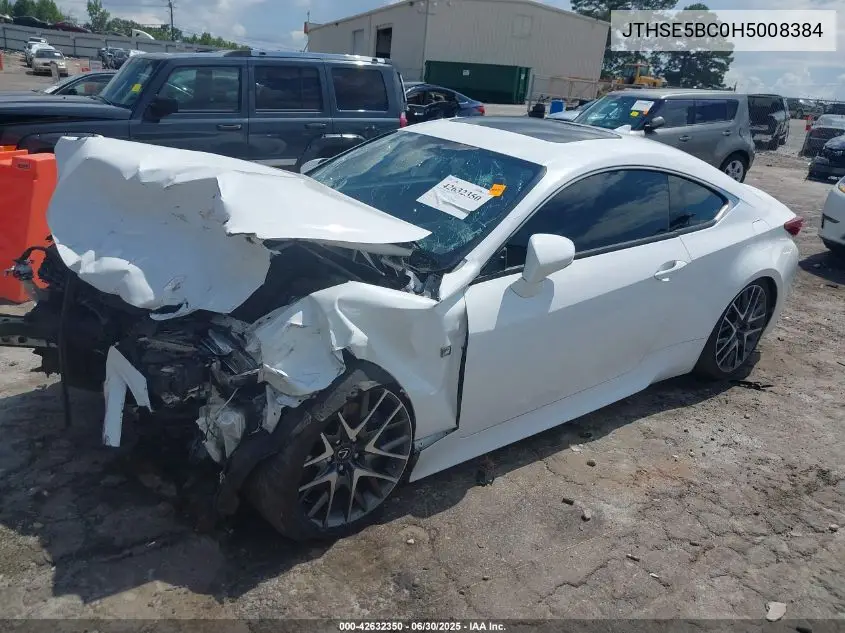 2017 Lexus Rc 350 VIN: JTHSE5BC0H5008384 Lot: 42632350