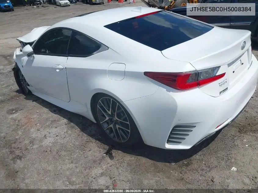 2017 Lexus Rc 350 VIN: JTHSE5BC0H5008384 Lot: 42632350