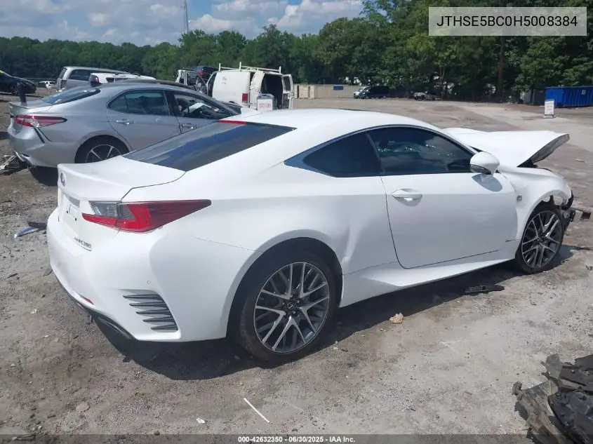 2017 Lexus Rc 350 VIN: JTHSE5BC0H5008384 Lot: 42632350