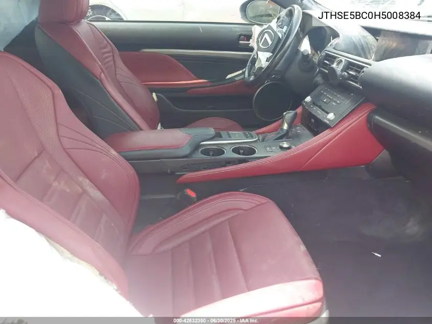 2017 Lexus Rc 350 VIN: JTHSE5BC0H5008384 Lot: 42632350