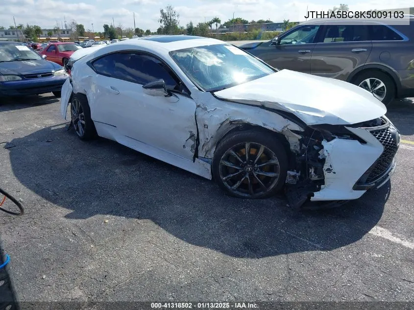2019 Lexus Rc 300 F Sport VIN: JTHHA5BC8K5009103 Lot: 41318502