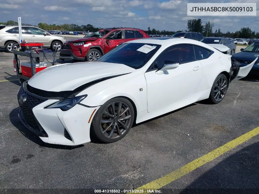 2019 Lexus Rc 300 F Sport VIN: JTHHA5BC8K5009103 Lot: 41318502
