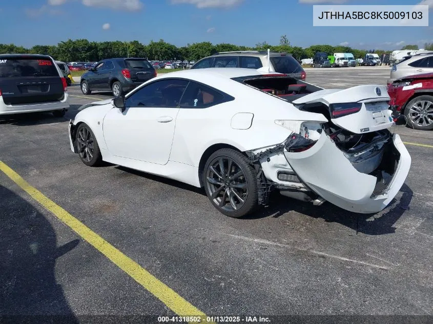 2019 Lexus Rc 300 F Sport VIN: JTHHA5BC8K5009103 Lot: 41318502