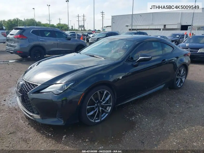 2019 Lexus Rc 300 F Sport VIN: JTHHA5BC4K5009549 Lot: 42100388