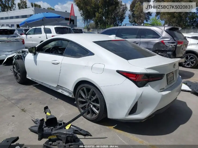 2019 Lexus Rc 350 F Sport VIN: JTHHZ5BC7K5020831 Lot: 42153723