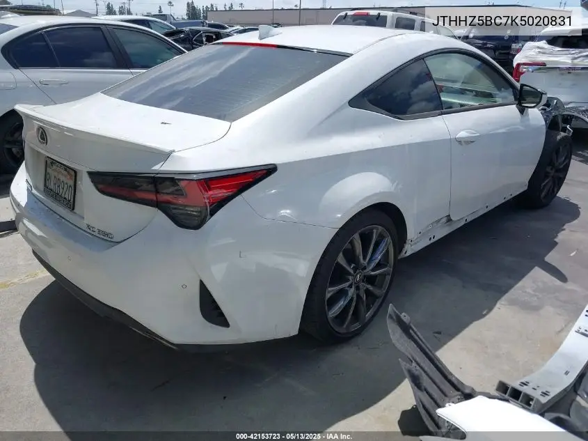 2019 Lexus Rc 350 F Sport VIN: JTHHZ5BC7K5020831 Lot: 42153723