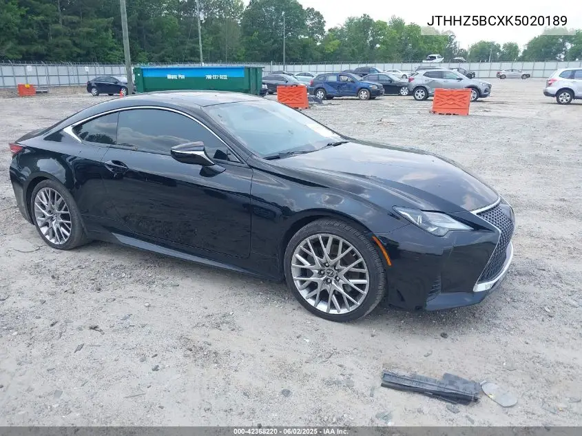 2019 Lexus Rc 350 VIN: JTHHZ5BCXK5020189 Lot: 42368220