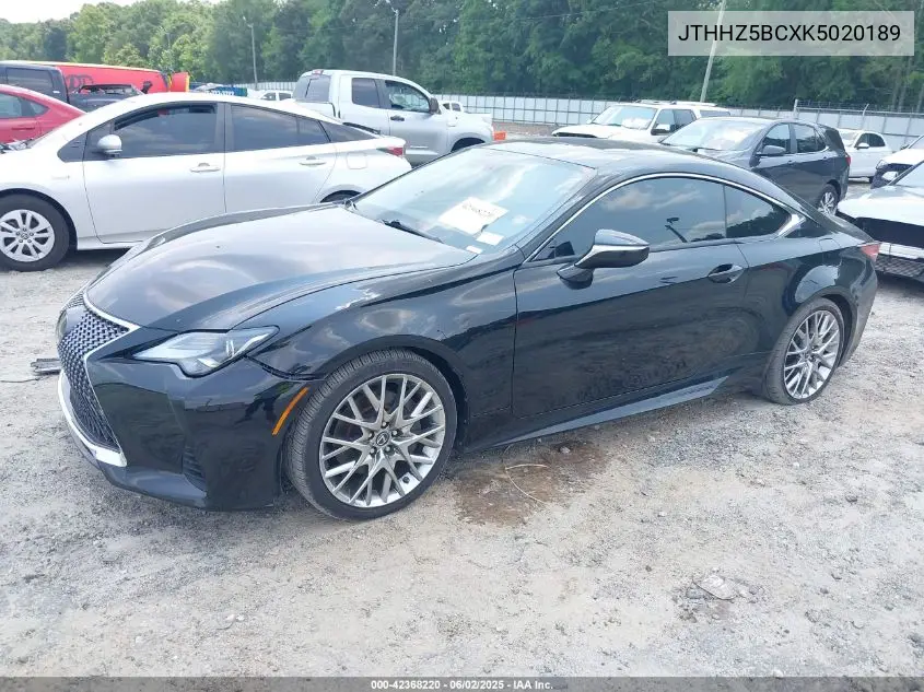 2019 Lexus Rc 350 VIN: JTHHZ5BCXK5020189 Lot: 42368220
