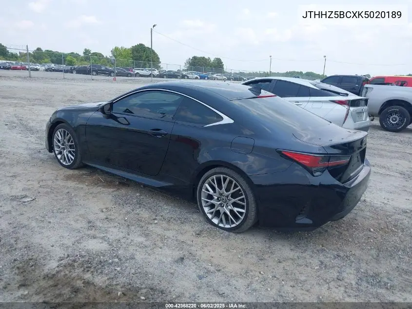 2019 Lexus Rc 350 VIN: JTHHZ5BCXK5020189 Lot: 42368220