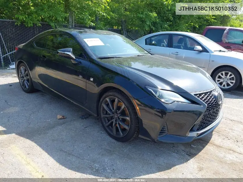 2019 Lexus Rc 300 F Sport VIN: JTHHA5BC1K5010352 Lot: 42413621