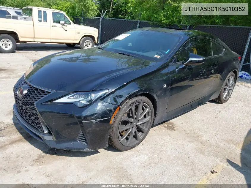2019 Lexus Rc 300 F Sport VIN: JTHHA5BC1K5010352 Lot: 42413621
