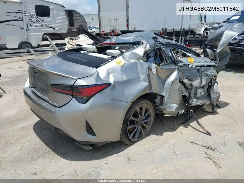 2021 Lexus Rc 300 F Sport VIN: JTHGA5BC2M5011542 Lot: 42524027