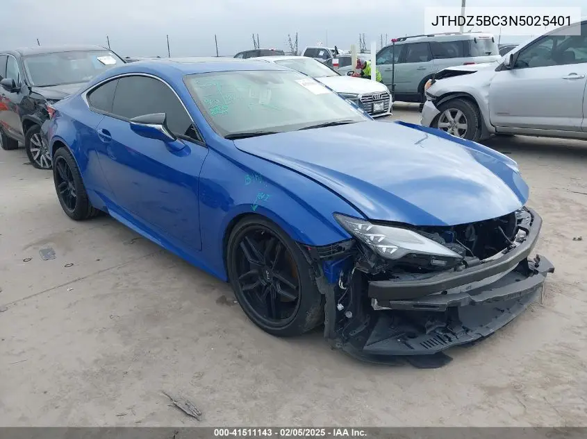 2022 Lexus Rc 350 VIN: JTHDZ5BC3N5025401 Lot: 41511143