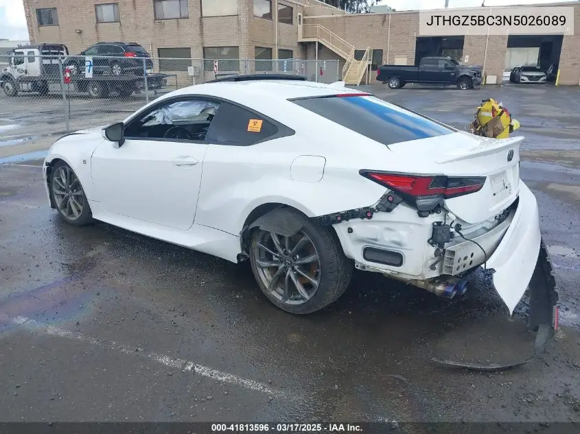2022 Lexus Rc 350 F Sport VIN: JTHGZ5BC3N5026089 Lot: 41813596